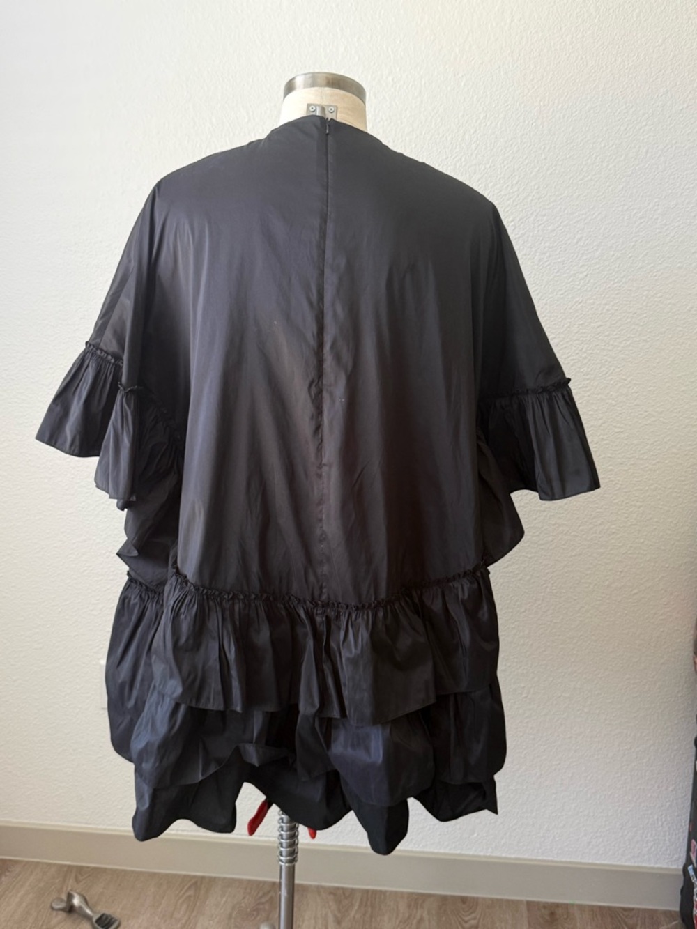 Simone Rocha Black Ruffled Short Sleeve Dress - Picture 3 of 4